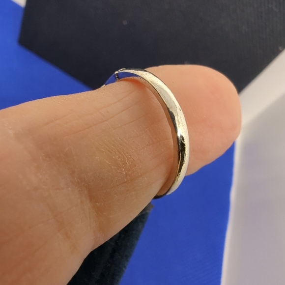 Blue Topaz Ring Filigree Silver Plated over Stainless Sz 7 New - Picture 6 of 8